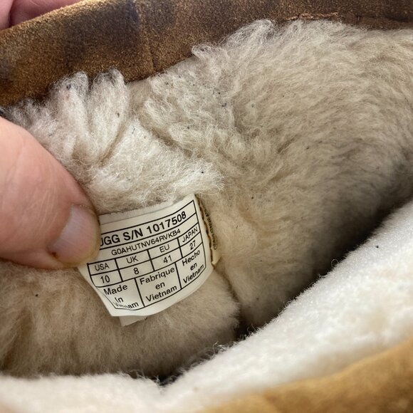 UGG Womens Sz 10 Brown Suede Mid Calf Arctic Grip Winter Vibram Sole Boots - Picture 7 of 9